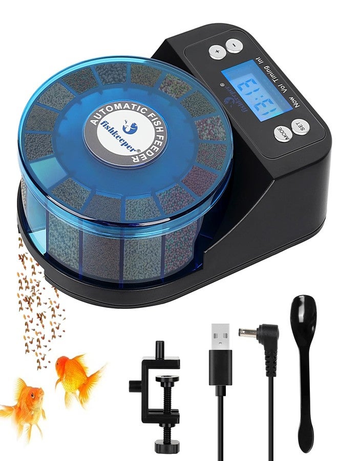 fishkeeper Automatic Fish Feeder for Aquarium - 2025 Upgraded Rechargeable and Precision Fish Feeder Auto Dispenser for Betta Fish & Turtle, Moisture & Proof Vacation Self Feeding(Memory Function) - Image 1